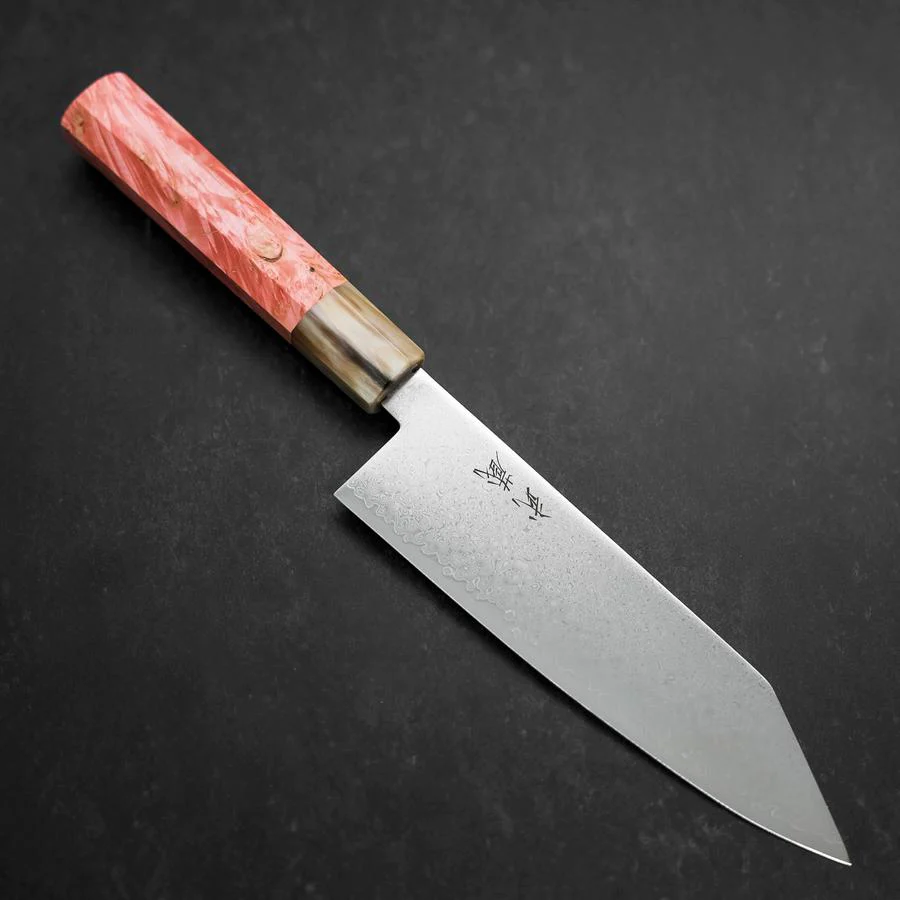 Bunka VG-10 Damast Dunkelrosa Büffelhorn und Ahornholz Griff 180mm