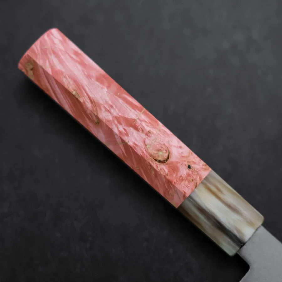 Bunka VG-10 Damast Dunkelrosa Büffelhorn und Ahornholz Griff 180mm - Image 6