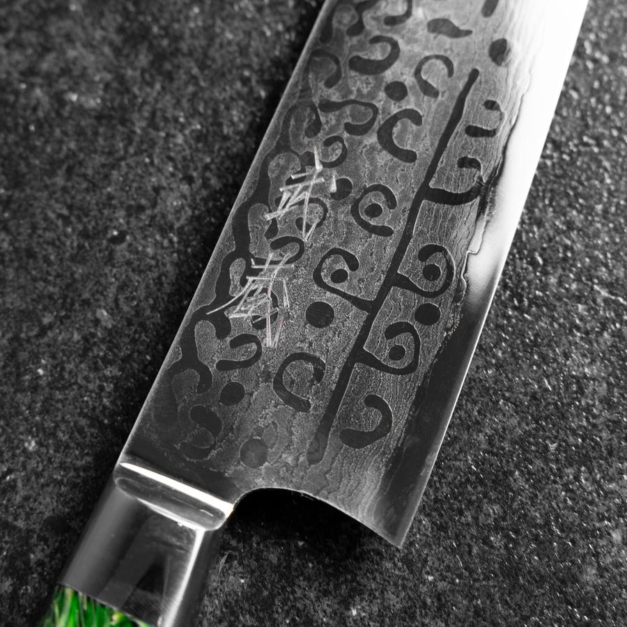 Bunka VG-10 Damast Grüner Westlicher Blütenblatt Griff 185mm - Image 3