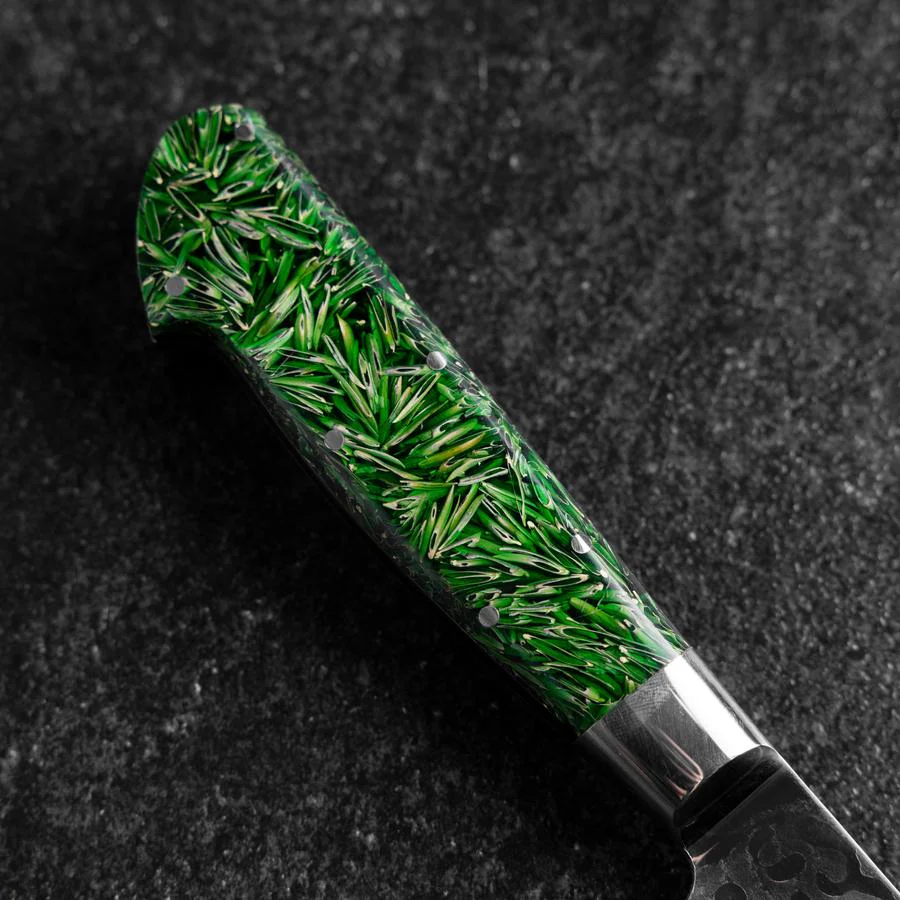 Bunka VG-10 Damast Grüner Westlicher Blütenblatt Griff 185mm - Image 6