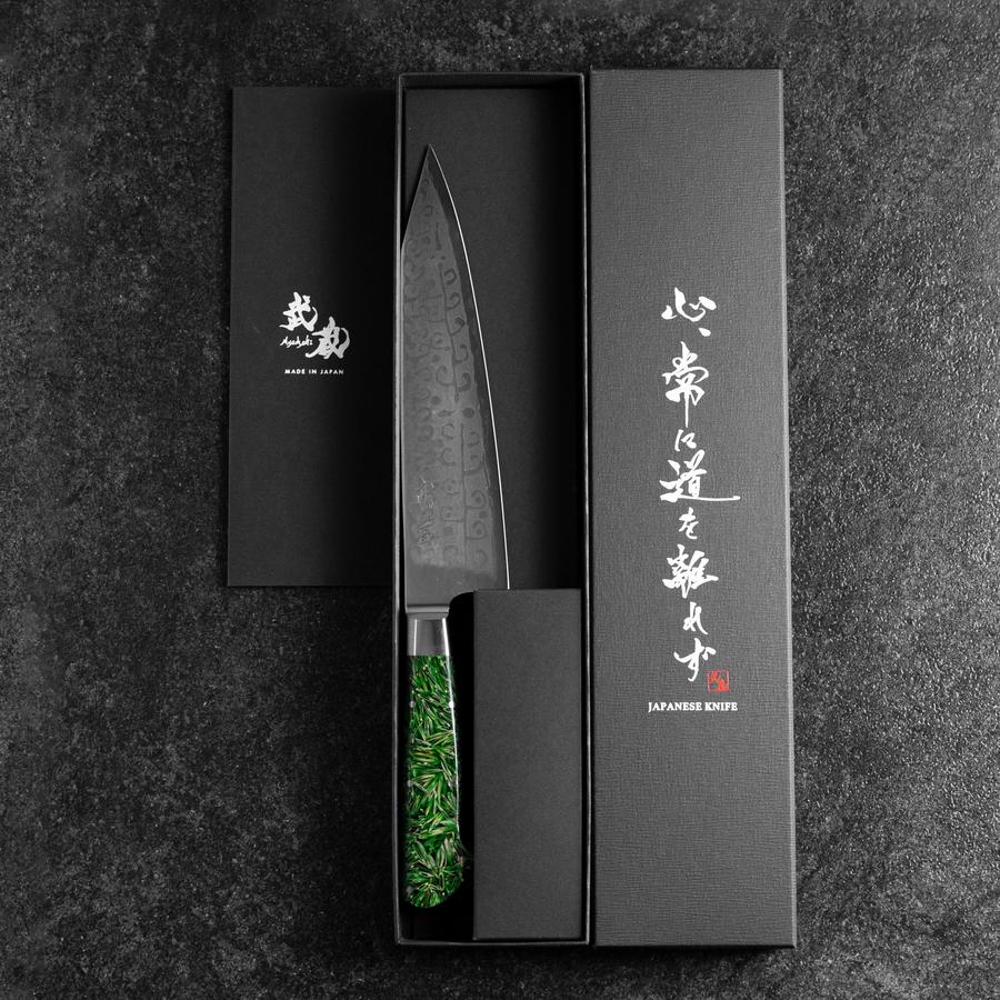 Bunka VG-10 Damast Grüner Westlicher Blütenblatt Griff 185mm - Image 8