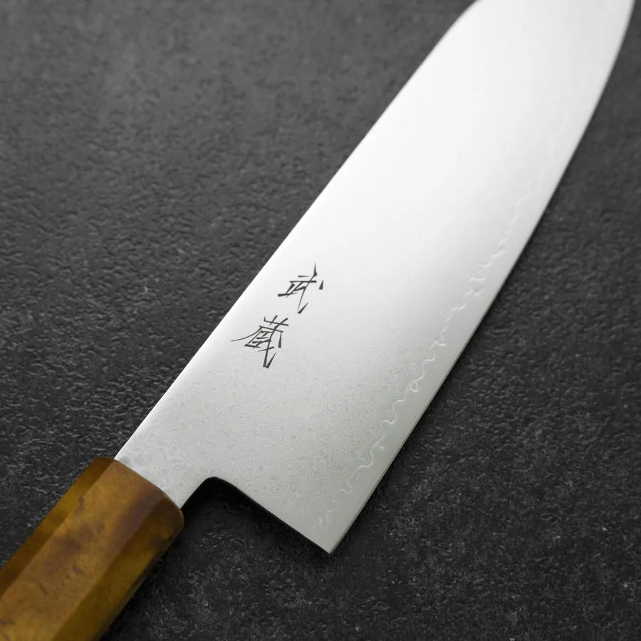 Bunka VG-10 Damast Gelb-Brauner Birkenholz Griff 180mm - Image 3
