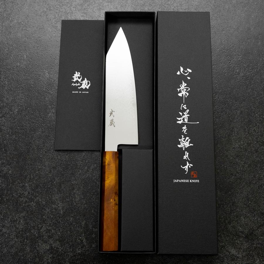 Bunka VG-10 Damast Gelb-Brauner Birkenholz Griff 180mm - Image 8