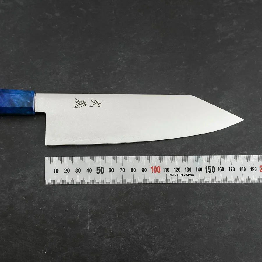 Bunka VG-10 Damast Blauer Birkenholz Griff 180mm - Image 7
