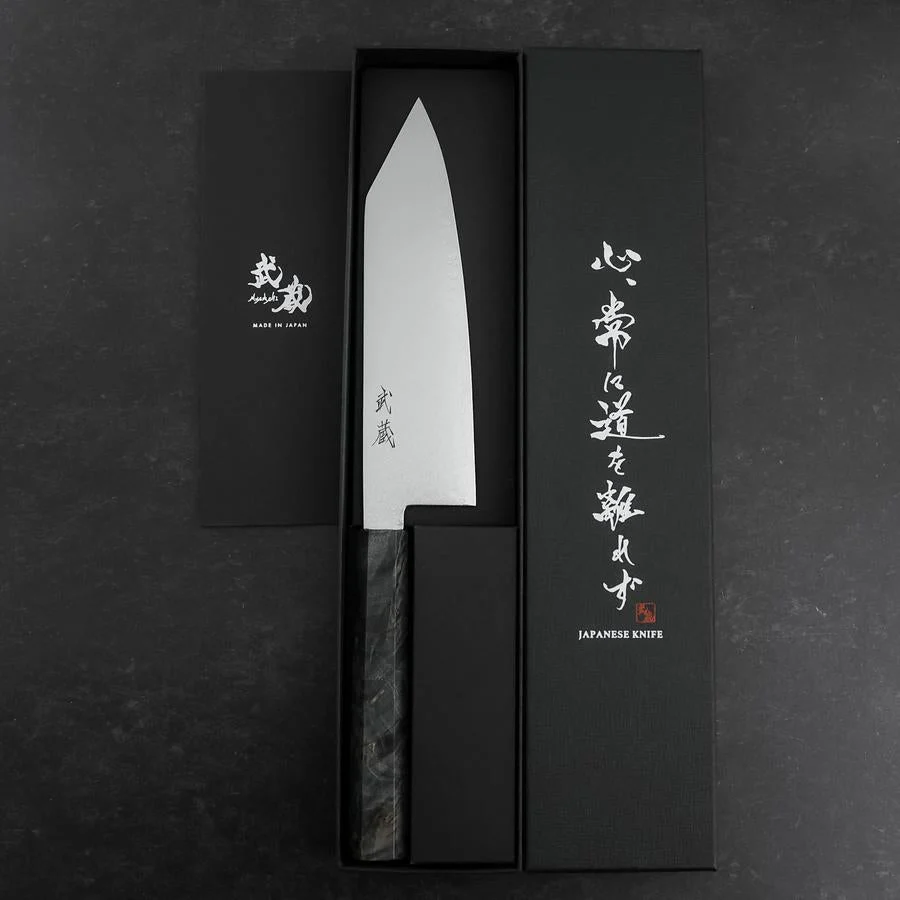 Bunka VG-10 Damast Grauer Birkenholz Griff 180mm - Image 8