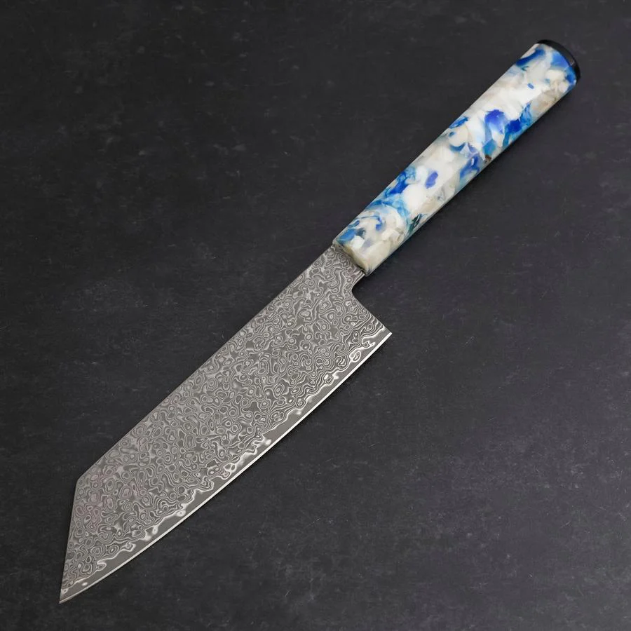 Bunka VG-10 Damast Blau-Weißer-Mix Ozeanplastik Griff 165mm - Image 2