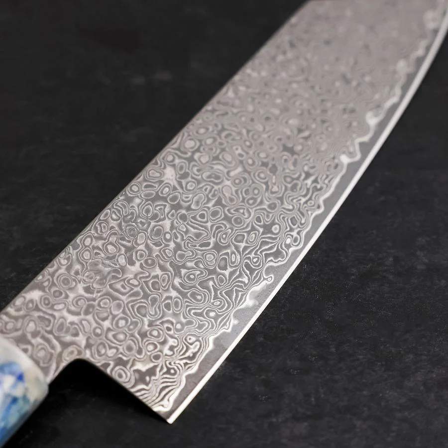 Bunka VG-10 Damast Blau-Weißer-Mix Ozeanplastik Griff 165mm - Image 3