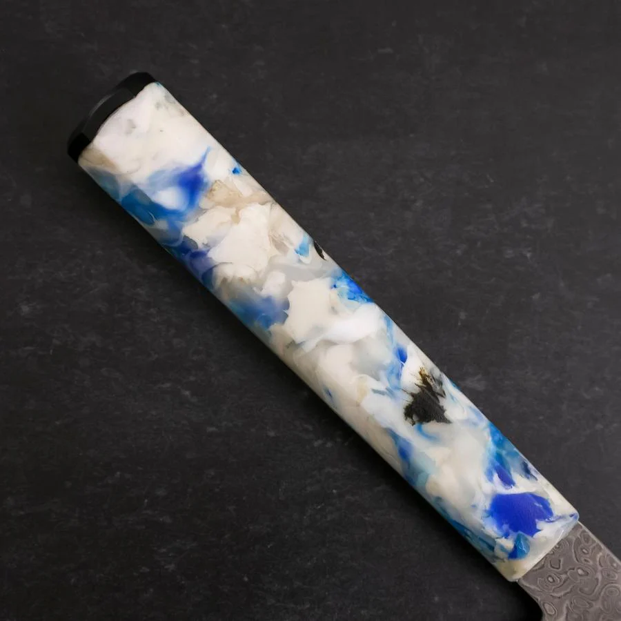 Bunka VG-10 Damast Blau-Weißer-Mix Ozeanplastik Griff 165mm - Image 6