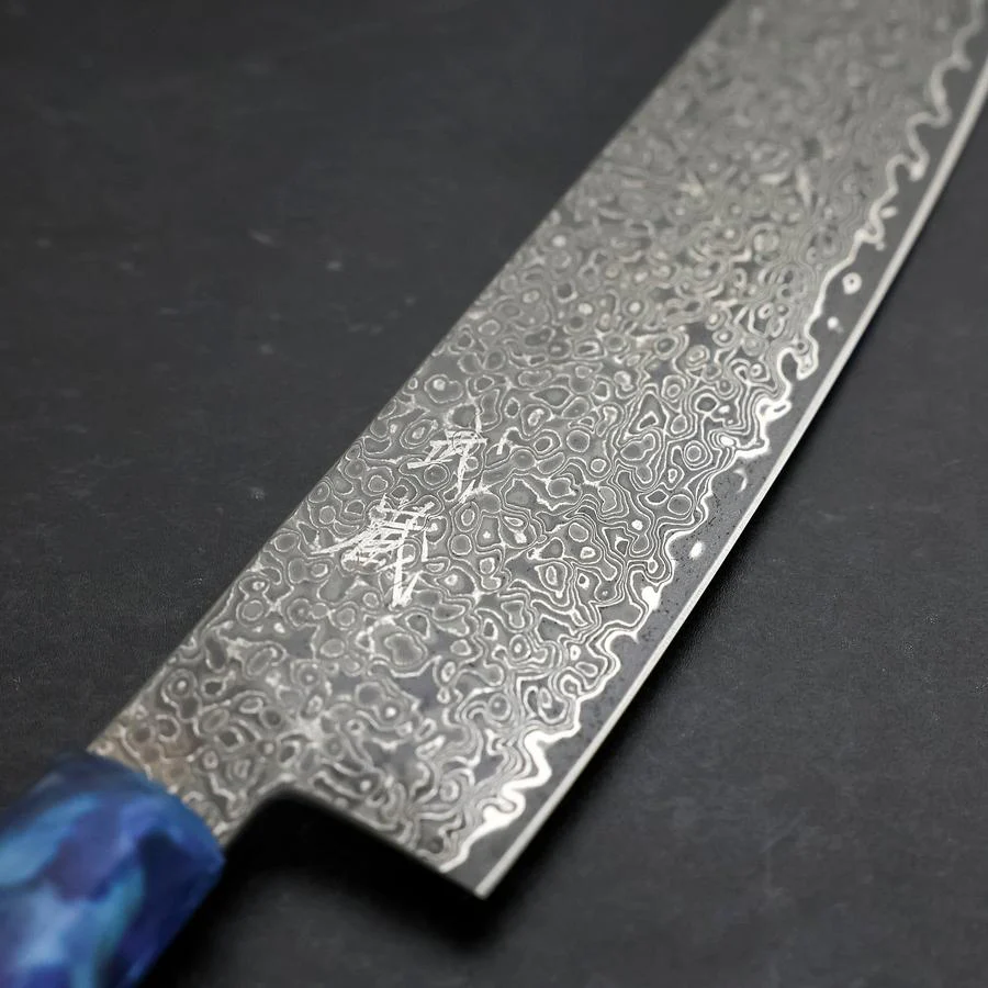 Bunka VG-10 Damast Blauer Ozeanplastik Griff 180mm - Image 3