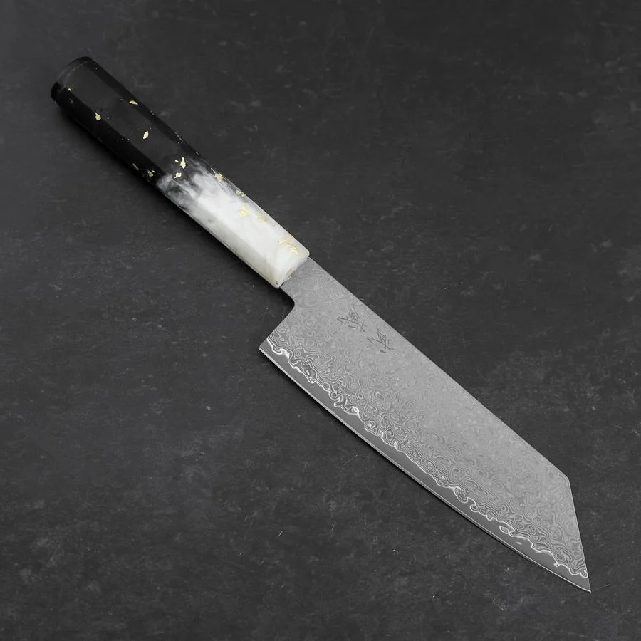 Bunka VG-10 Damast Weiß-Schwarzer Ozeanplastik Griff mit Blattgold 165mm