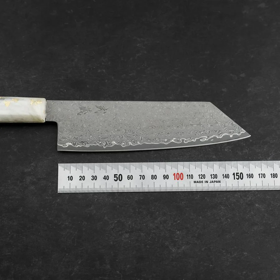 Bunka VG-10 Damast Weiß-Schwarzer Ozeanplastik Griff mit Blattgold 165mm - Image 7