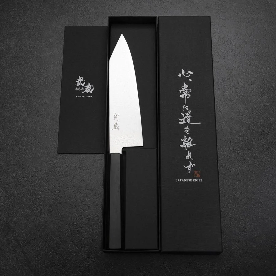 Bunka VG-10 Kagami Damast Ebenholz Griff 180mm - Image 8