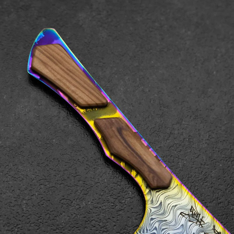 Bunka VG-10 Kagami Damast Olivenholz Griff 180mm - Regenbogen - Image 6