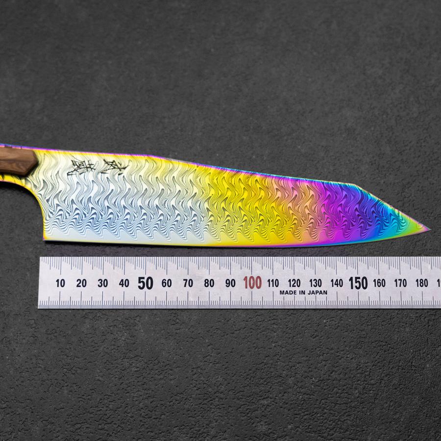 Bunka VG-10 Kagami Damast Olivenholz Griff 180mm - Regenbogen - Image 7