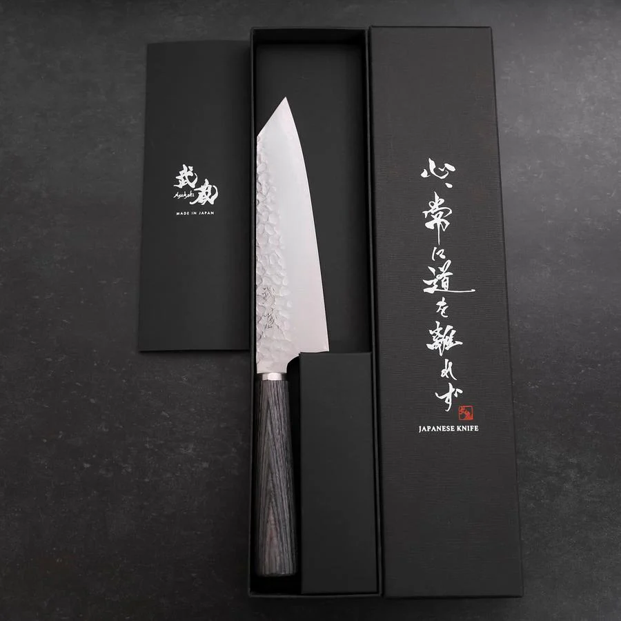 Bunka VG-10 Tsuchime Kohlefarbener Kirschholz Griff 165mm - Image 8