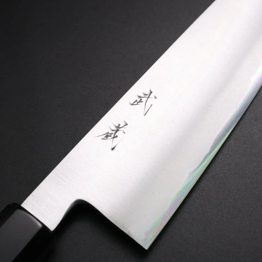 Bunka White Steel #2 Bokashi Büffelhorn und Ebenholz Griff 165mm - Image 3