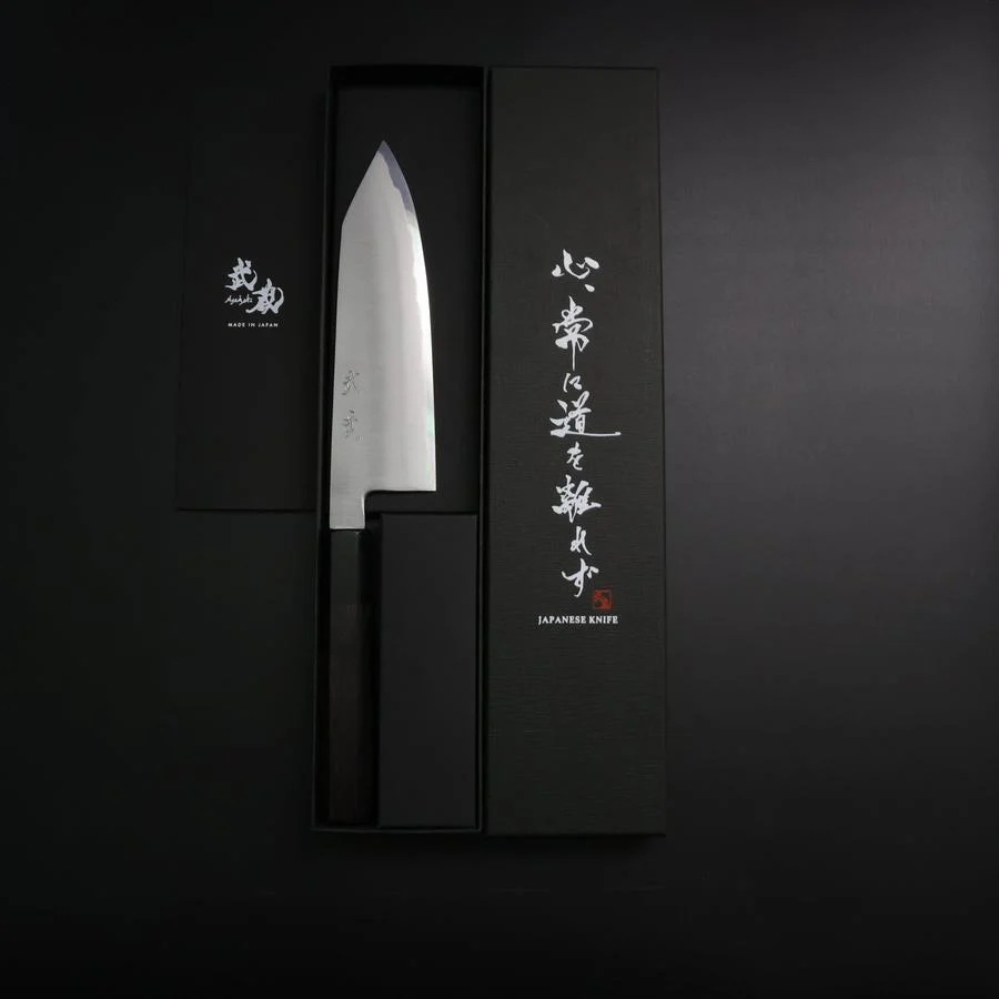 Bunka White Steel #2 Bokashi Büffelhorn und Ebenholz Griff 165mm - Image 8