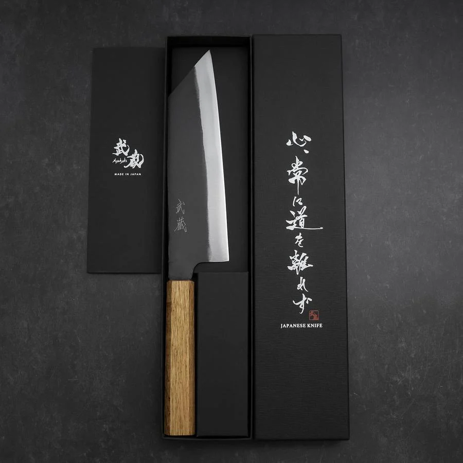 Bunka White Steel #2 Kurouchi Eichenholz Griff 165mm - Image 8