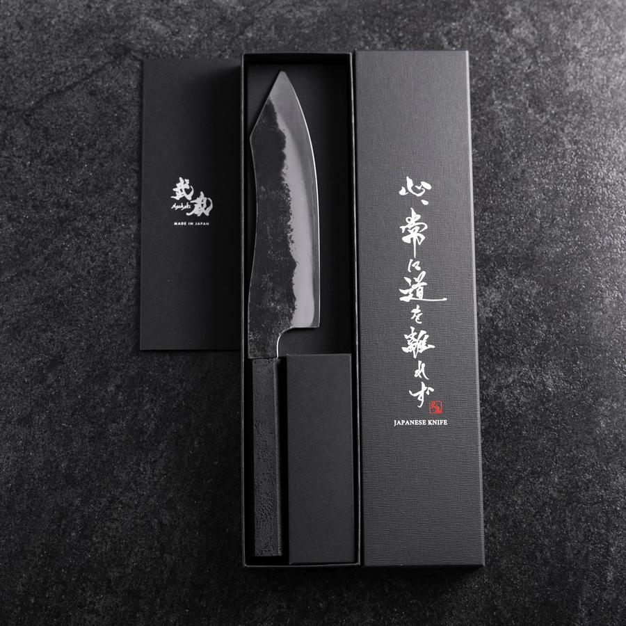 Bunka White Steel #2 Edelstahlummantelung Kurouchi Schwarzer Ishime Urushi Griff 180mm - Image 8