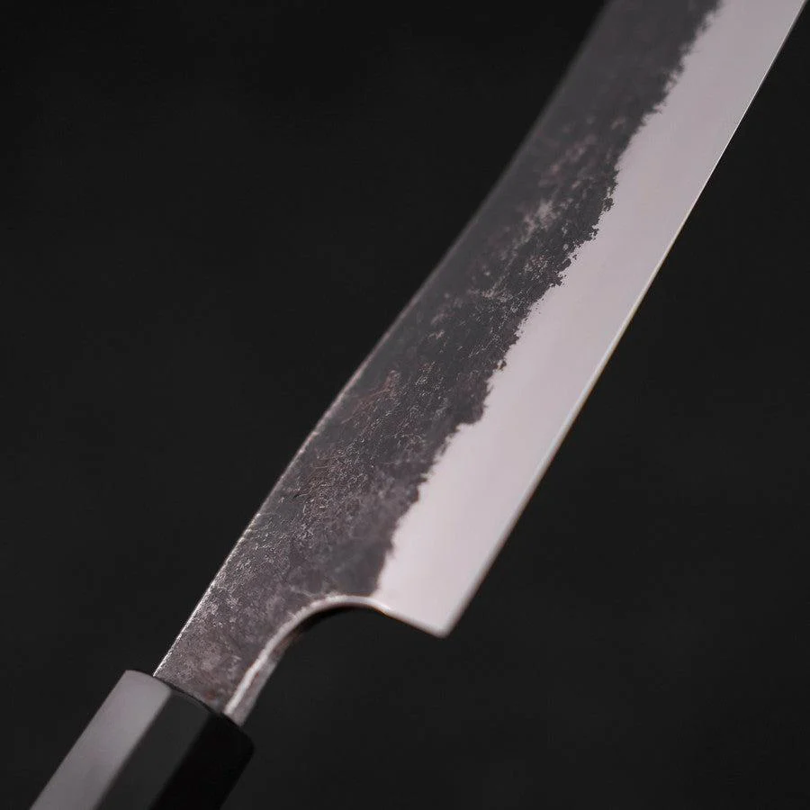 Bunka White Steel #2 Edelstahlummantelung Kurouchi Büffelhorn und Teakholz Griff 180mm - Image 3