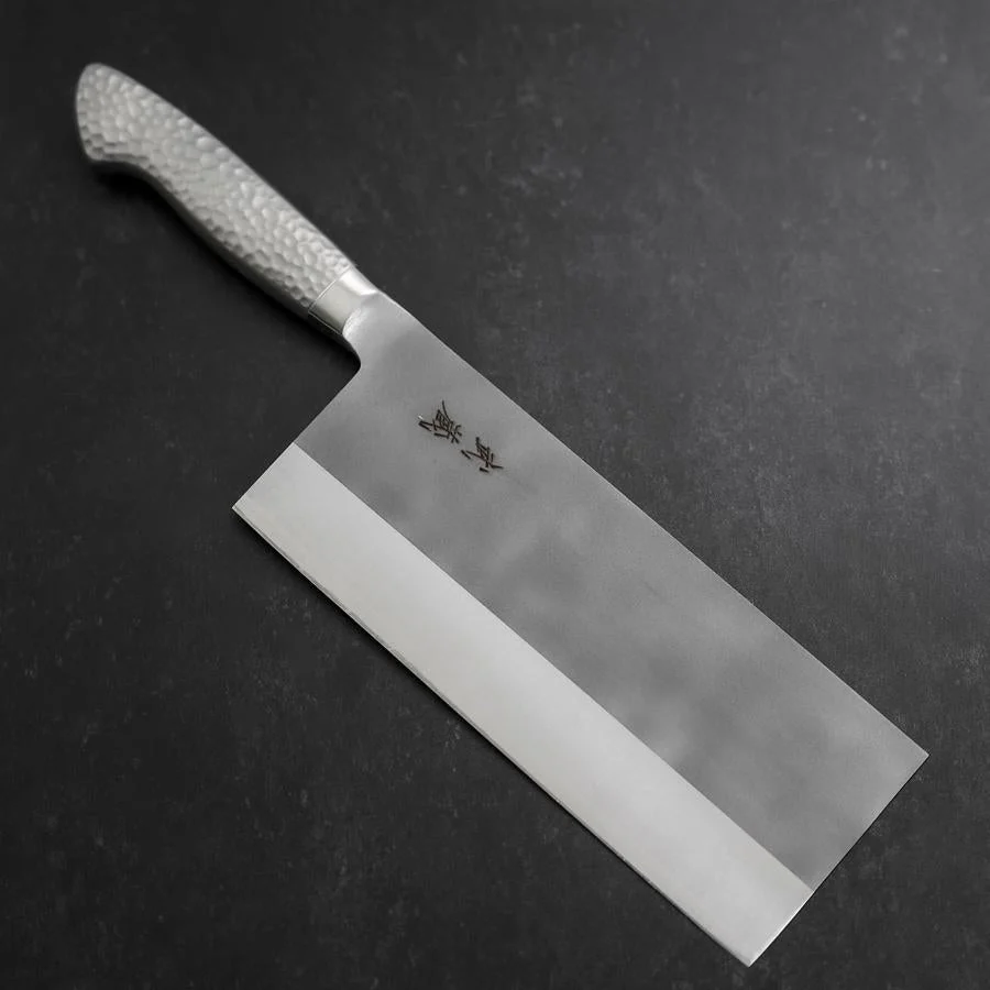 Chinesisches Kochmesser AUS-8 Nashiji Westlicher Edelstahlgriff 205mm