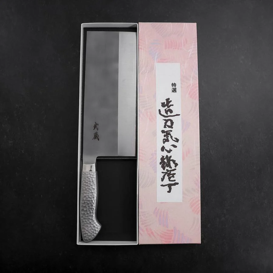 Chinesisches Kochmesser AUS-8 Nashiji Westlicher Edelstahlgriff 205mm - Image 8