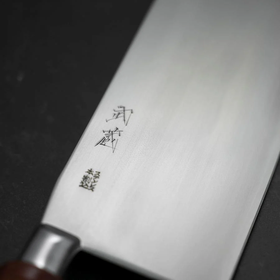 Chinesisches Kochmesser Edelstahlummantelung SK-Stahl Poliert Runder Griff 205mm - Image 3