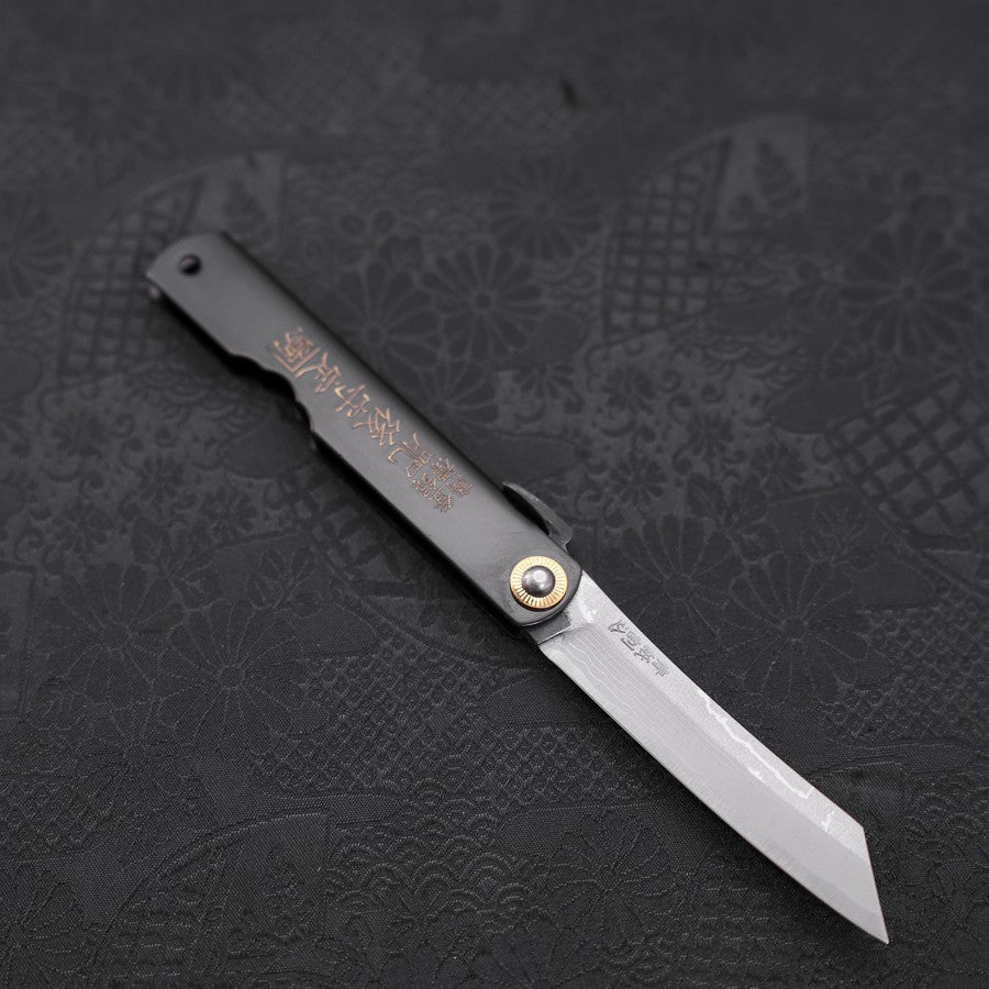 Damast Schwarz Higonokami Aogami 100mm