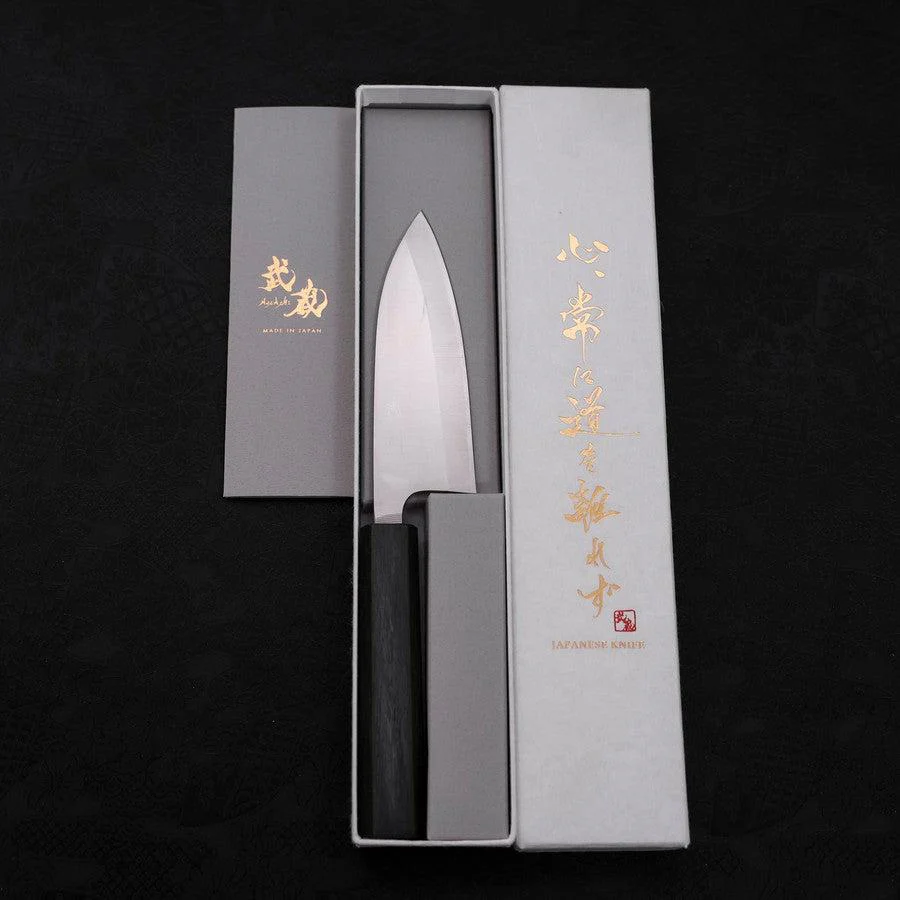 Deba AUS-8 Poliert Dunkelblauer Urushi Griff 120mm - Image 8