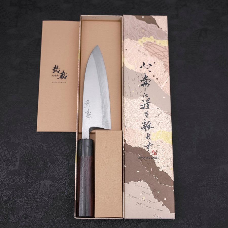Deba Blue Steel #2 Damast Rosenholz Griff 150mm - Image 8