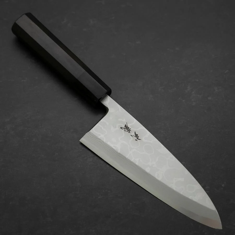 Deba Blue Steel #2 Suminagashi Büffelhorn und Ebenholz Griff 165mm