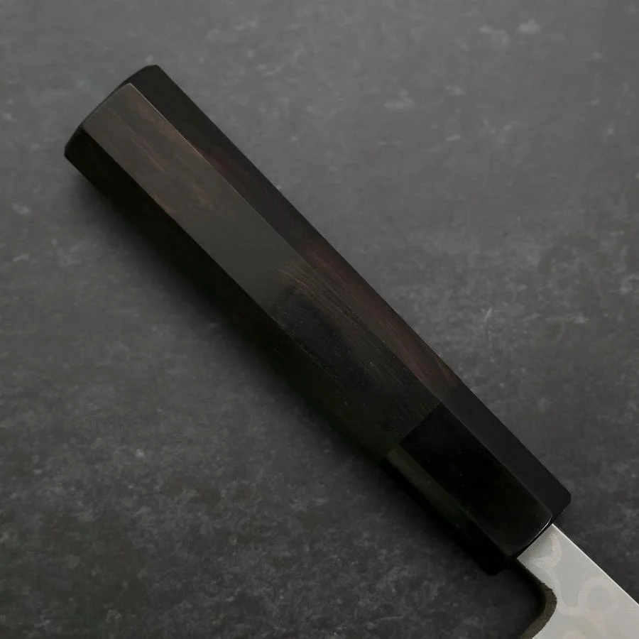 Deba Blue Steel #2 Suminagashi Büffelhorn und Ebenholz Griff 165mm - Image 6