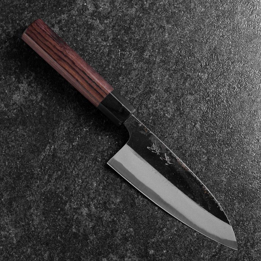 Deba Doppelte Fase Blue Steel #2 Kurouchi Rosenholz Griff 150mm