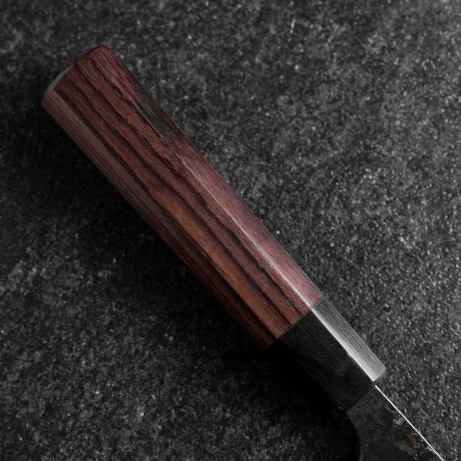 Deba Doppelte Fase Blue Steel #2 Kurouchi Rosenholz Griff 150mm - Image 6