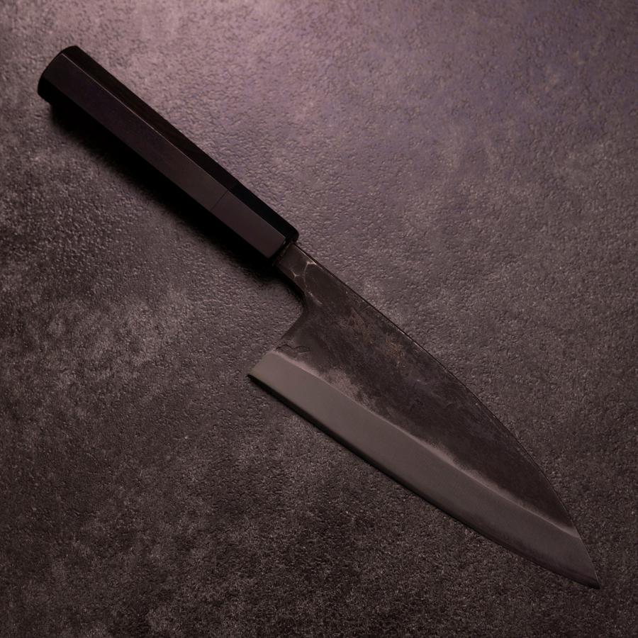Deba Doppelte Fase White Steel #2 Kurouchi Büffelhorn und Ebenholz Griff 165mm