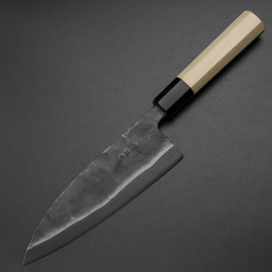 Deba Doppelte Fase White Steel #2 Kurouchi Büffelhorn und Magnolienholz Griff 180mm - Image 2