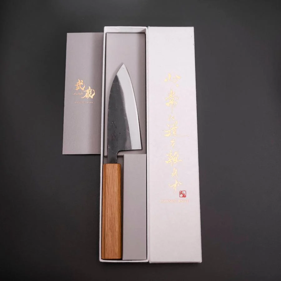Deba Doppelte Fase White Steel #2 Kurouchi Eichenholz Griff 120mm - Image 8