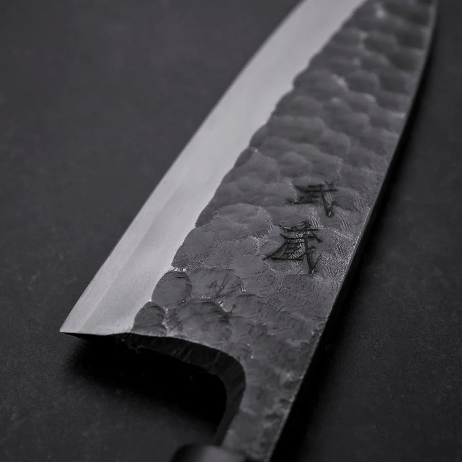 Deba Linkshand White Steel #2 Kurouchi Tsuchime Kirschholz Griff 180mm - Image 3