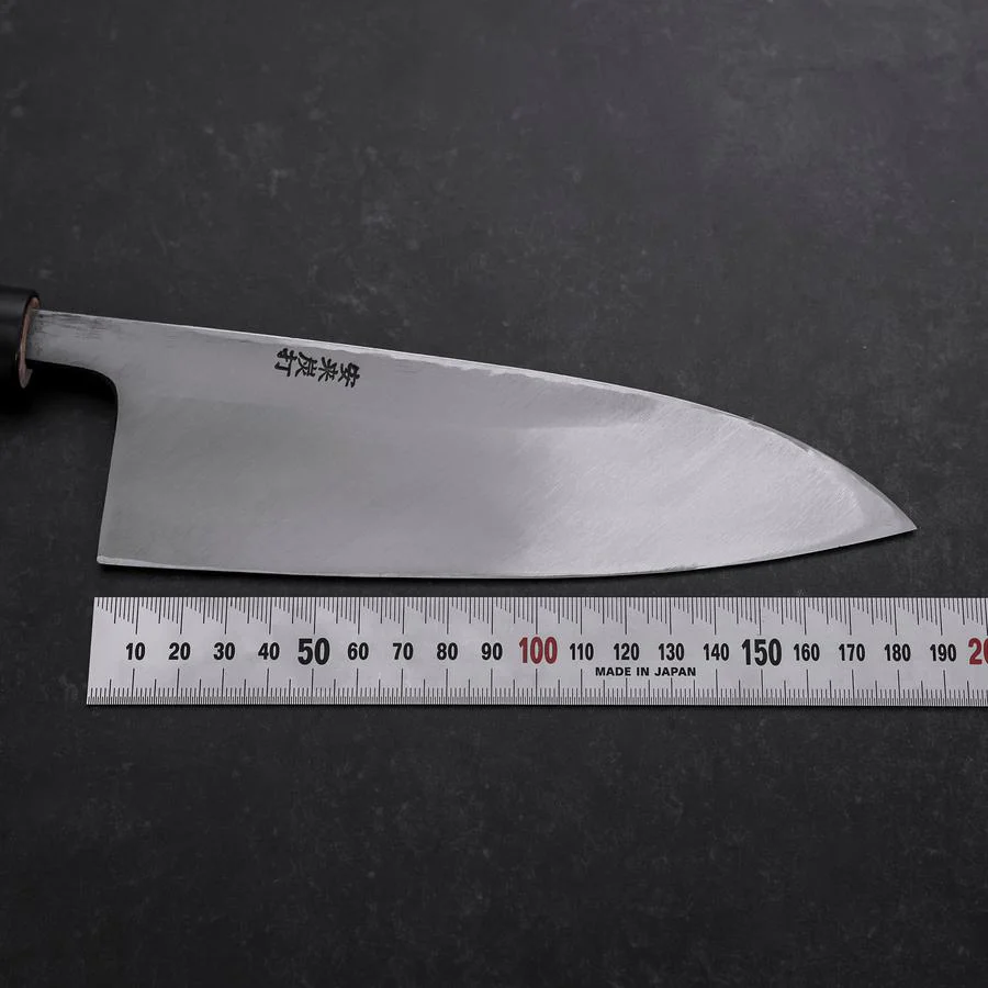 Deba Linkshand White Steel #2 Kurouchi Tsuchime Kirschholz Griff 180mm - Image 7