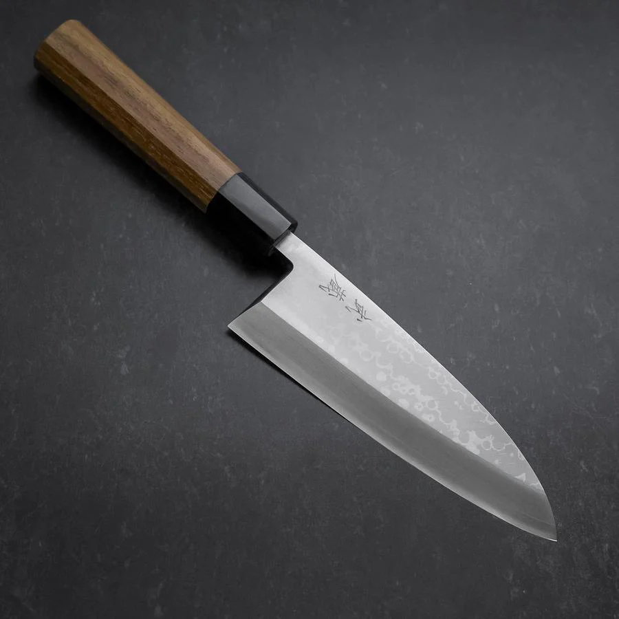 Deba VG-10 Damast Büffelhorn und Teakholz Griff 165mm
