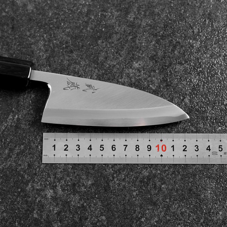 Deba White Steel #2 Kasumi Büffelhorn und Ebenholz Griff 120mm - Image 7