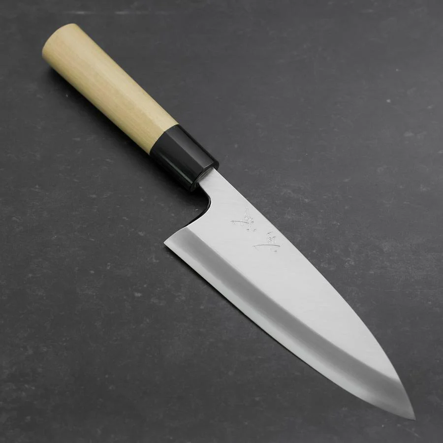 Deba White Steel #2 Kasumi Büffelhorn und Magnolienholz Griff 165mm (Kurigata)