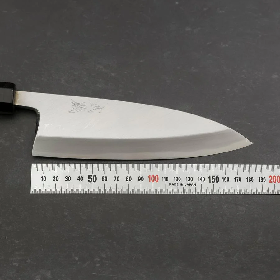 Deba White Steel #2 Kasumi Büffelhorn und Ebenholz Griff 180mm - Image 7