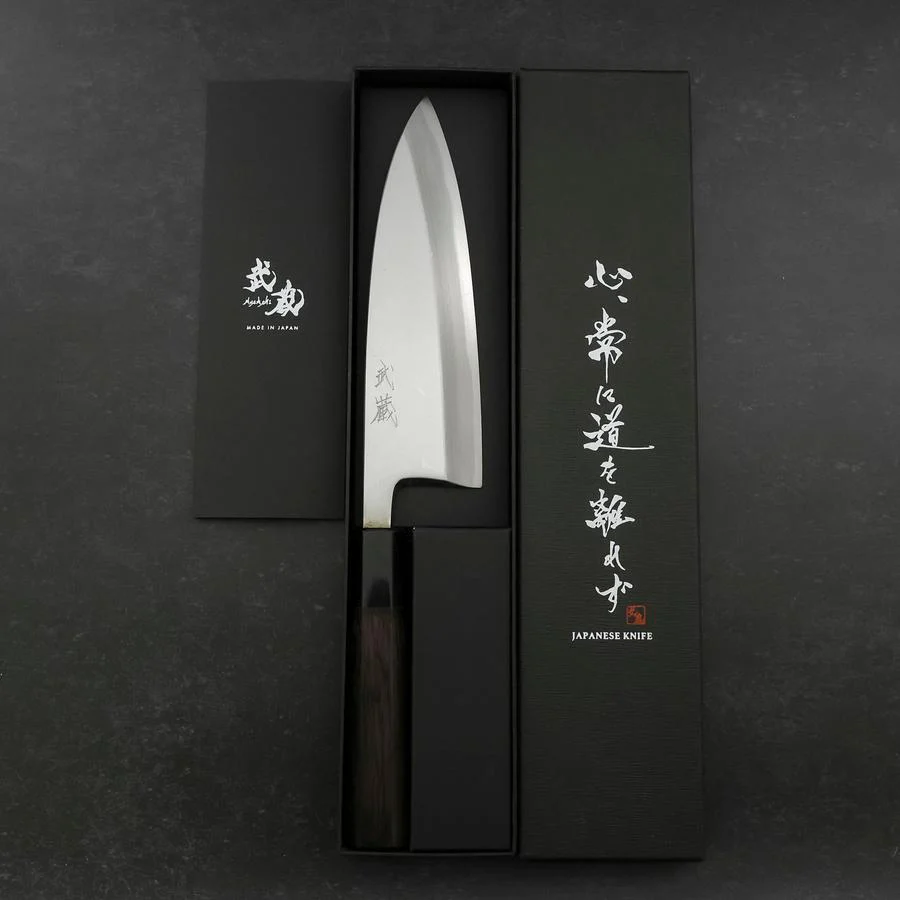 Deba White Steel #2 Kasumi Büffelhorn und Ebenholz Griff 180mm - Image 8
