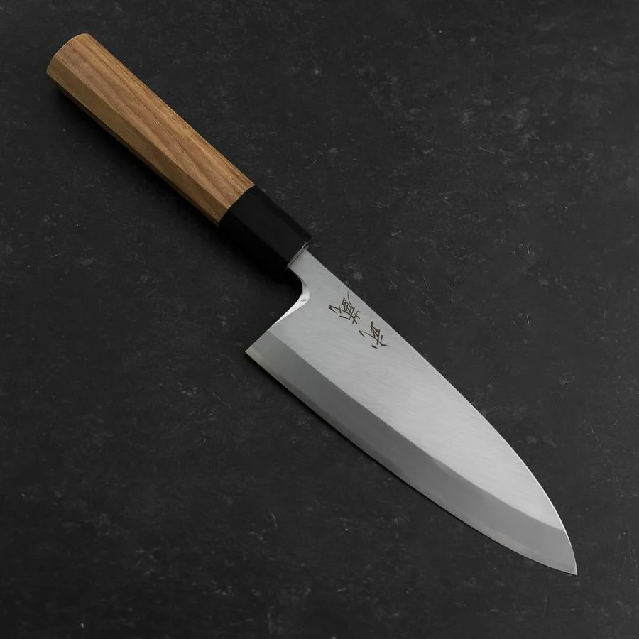 Deba White Steel #2 Kasumi Büffelhorn und Teakholz Griff 165mm