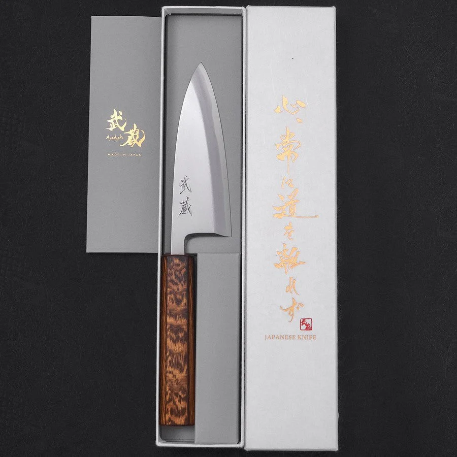 Deba White Steel #2 Kasumi Sumi Urushi Griff 120mm - Image 7
