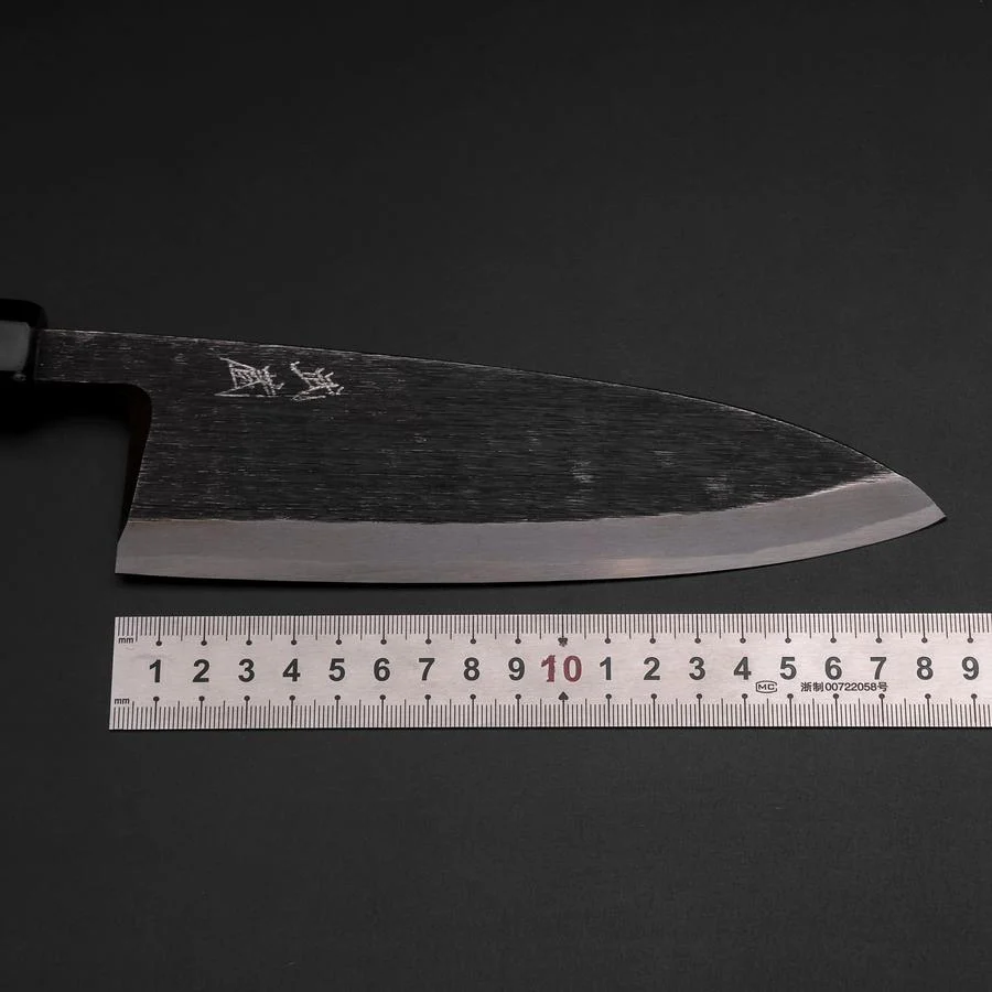 Deba White Steel #2 Kurouchi Büffelhorn und Ebenholz Griff 180mm - Image 7
