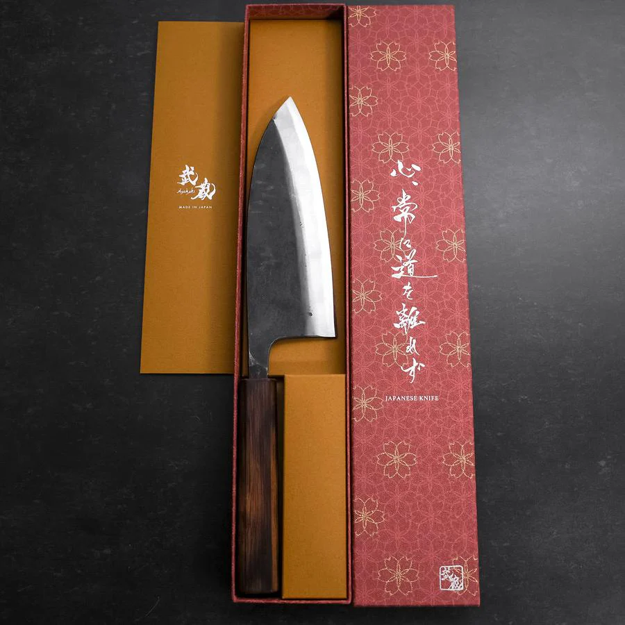 Deba White Steel #2 Kurouchi Sumi Urushi Griff 180mm - Image 7