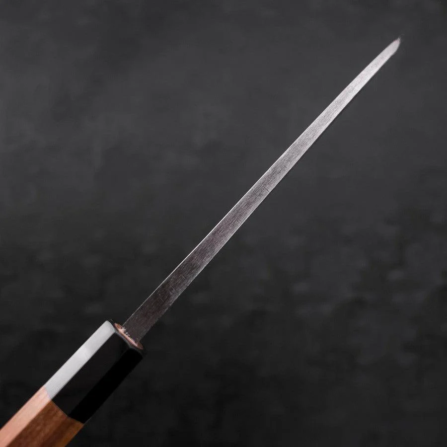Deba White Steel #2 Kurouchi Tsuchime Büffelhorn und Teakholz Griff 180mm - Image 5