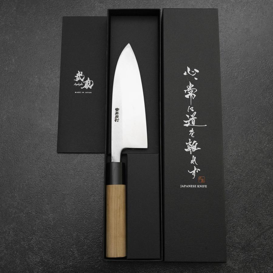 Deba White Steel #2 Kurouchi Tsuchime Kirschholz Griff 150mm - Image 8